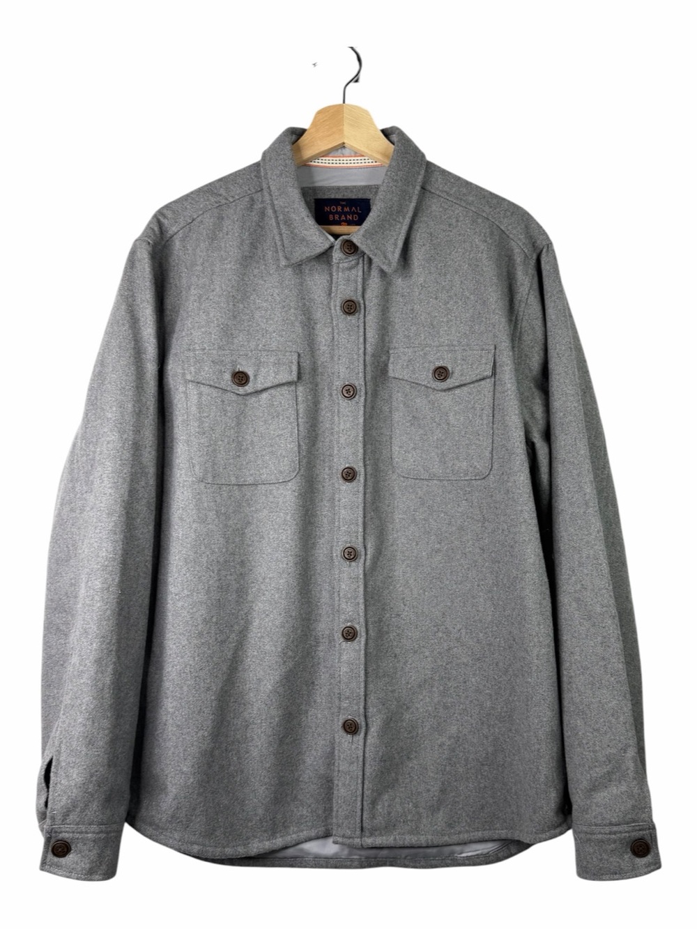 The Normal Brand Brightside Flannel Lined Workwear Jacket Shacket L Wool blend